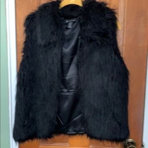 INC faux fur vest